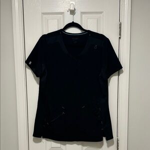 Scrubstar Black V-Neck Short Sleeve Medical Scrub Top